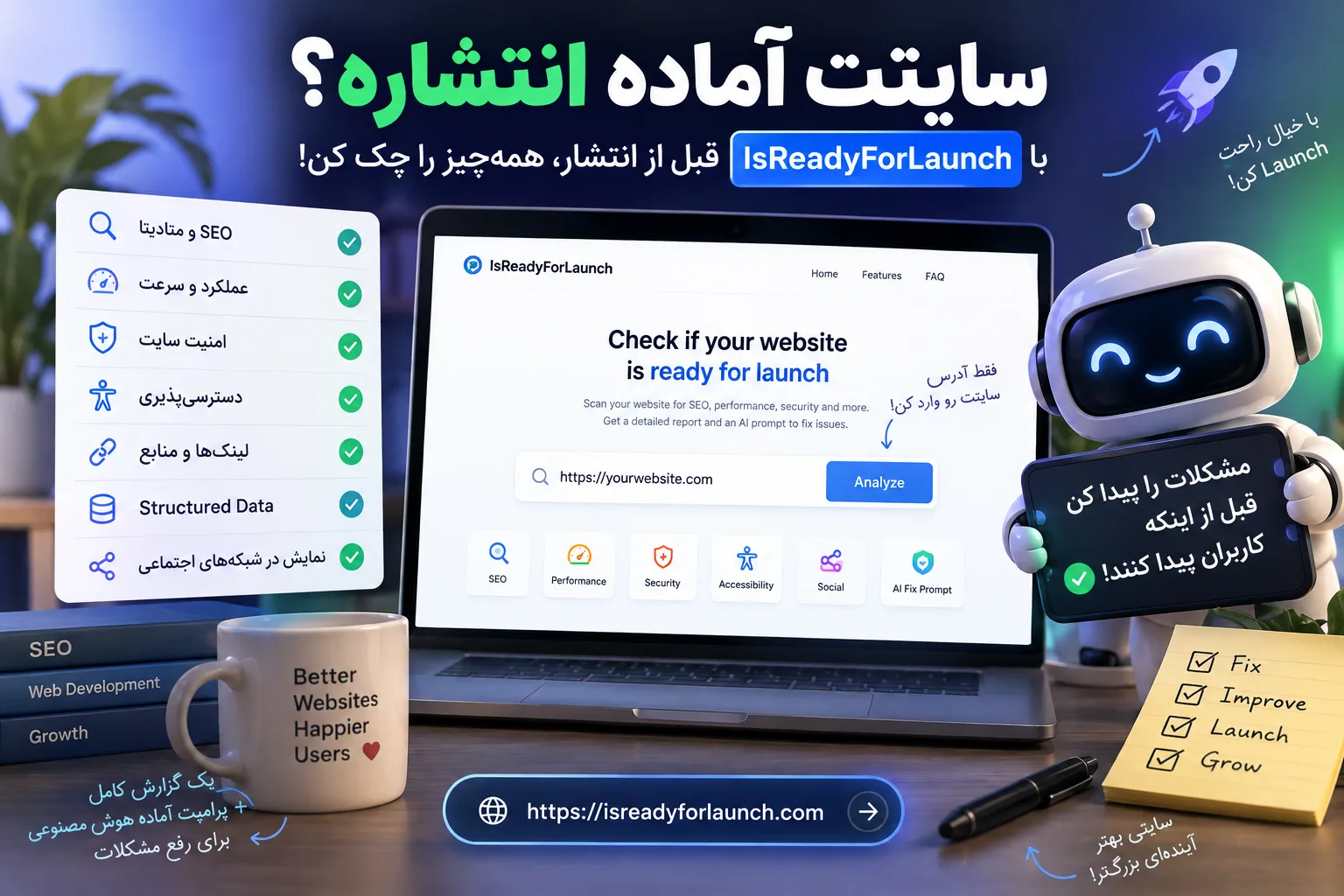 سایتت آماده انتشاره؟ با IsReadyForLaunch قبل از Launch همه‌چیز را چک کن