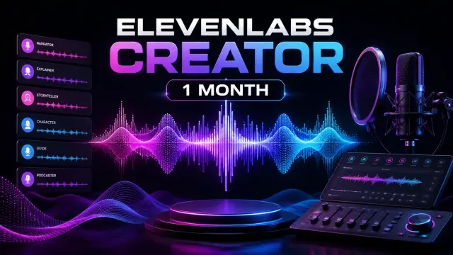 خرید اشتراک یک‌ماهه ElevenLabs Creator