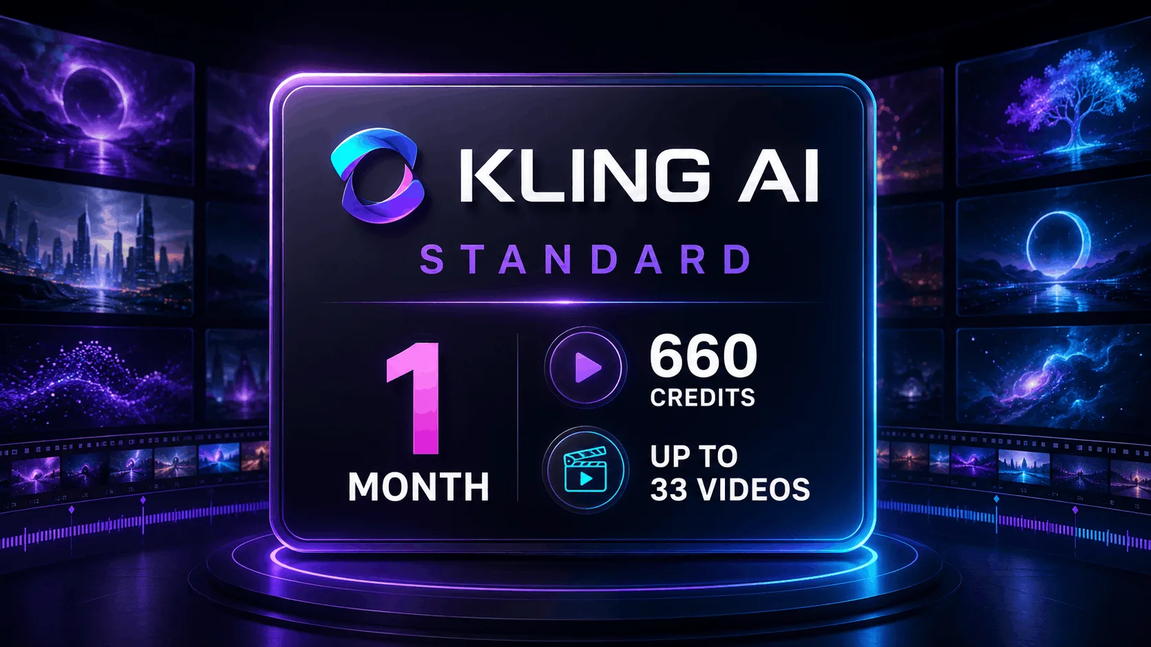 تصویر خرید اشتراک Kling AI Standard یک‌ماهه
