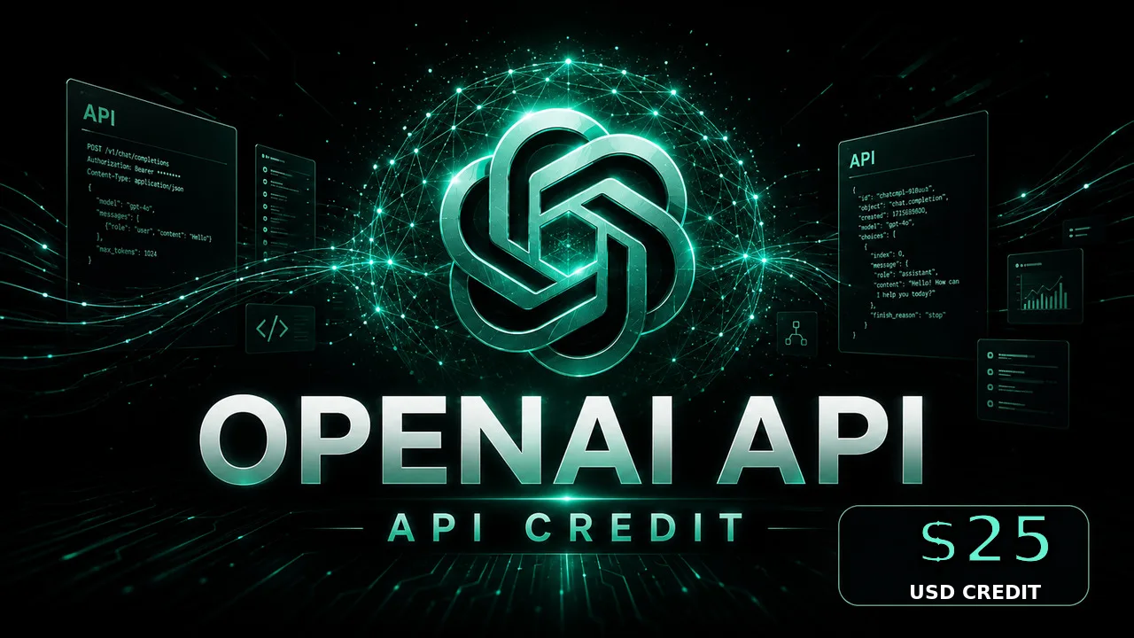 تصویر شارژ ۲۵ دلاری OpenAI API